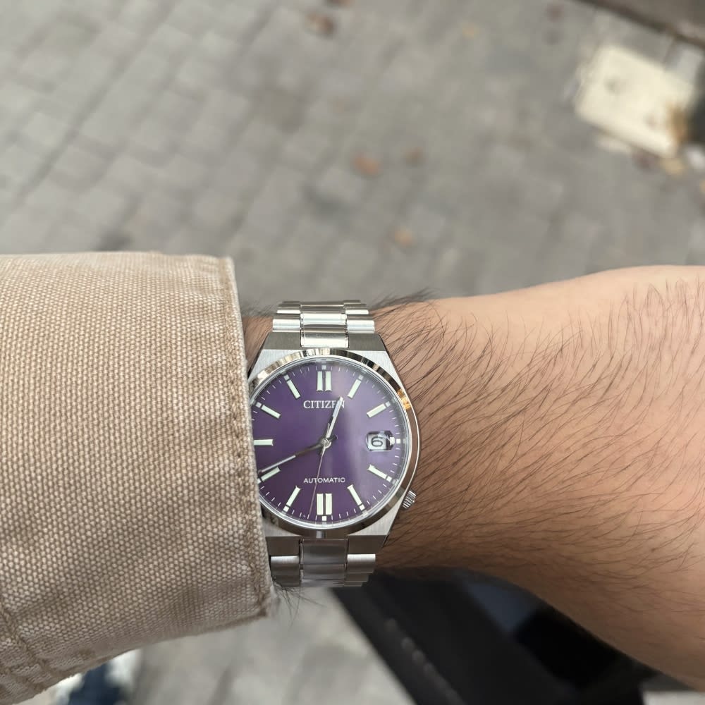 Reloj Citizen Tsuyosa NJ0200-50W Acero Plateado Automático Morado Unisex2