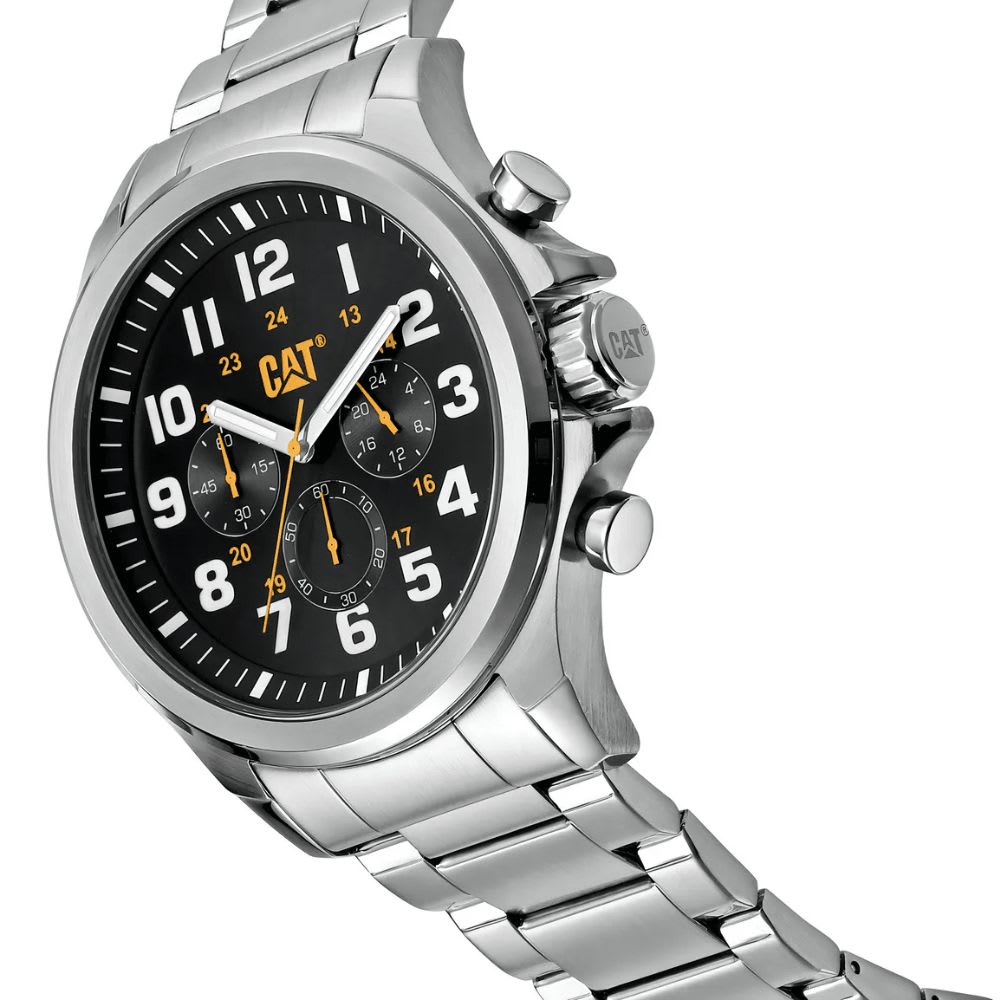 Reloj Cat Operador PU.143.11.117 Análogo Plateado Chrono Dial Negro Hombre3