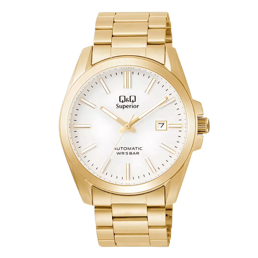 Reloj Q&Q Automático S23A-508PK Acero Dorado Hombre6