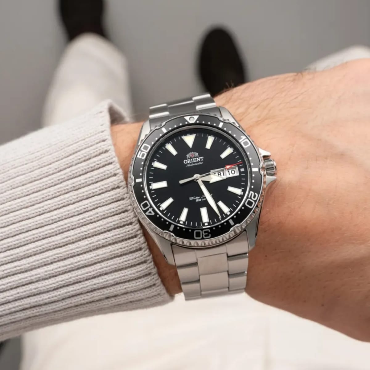 Reloj Orient Kamasu Mako III RA-AA0001B39B Diver Automático Plateado Negro Hombre3