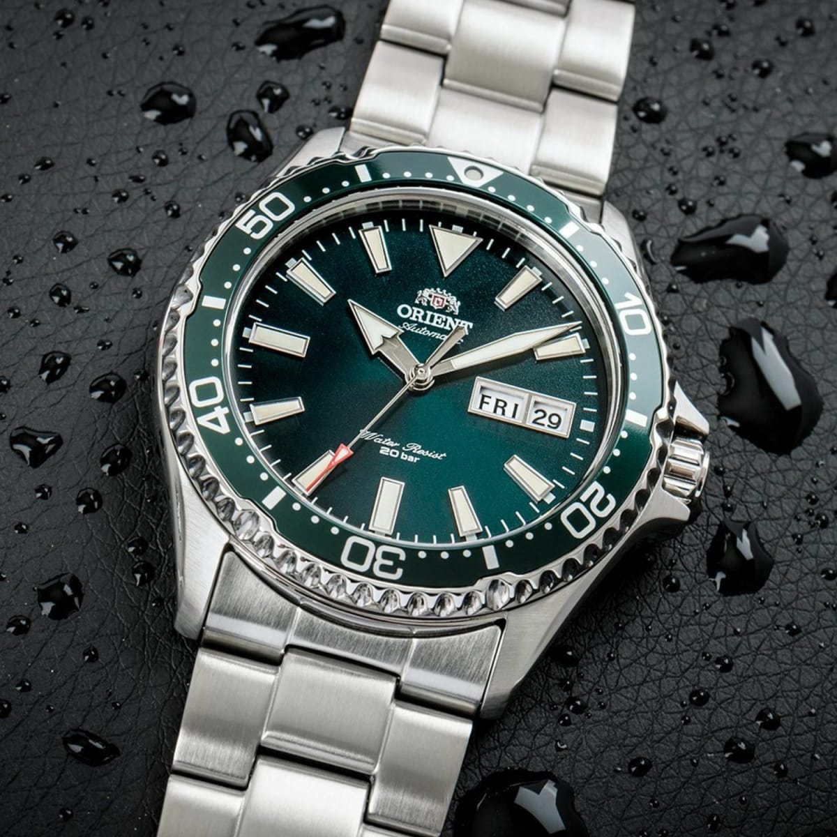 Reloj Orient Kamasu Mako III RA-AA0004E39B Diver Automático Plateado Verde Hombre3