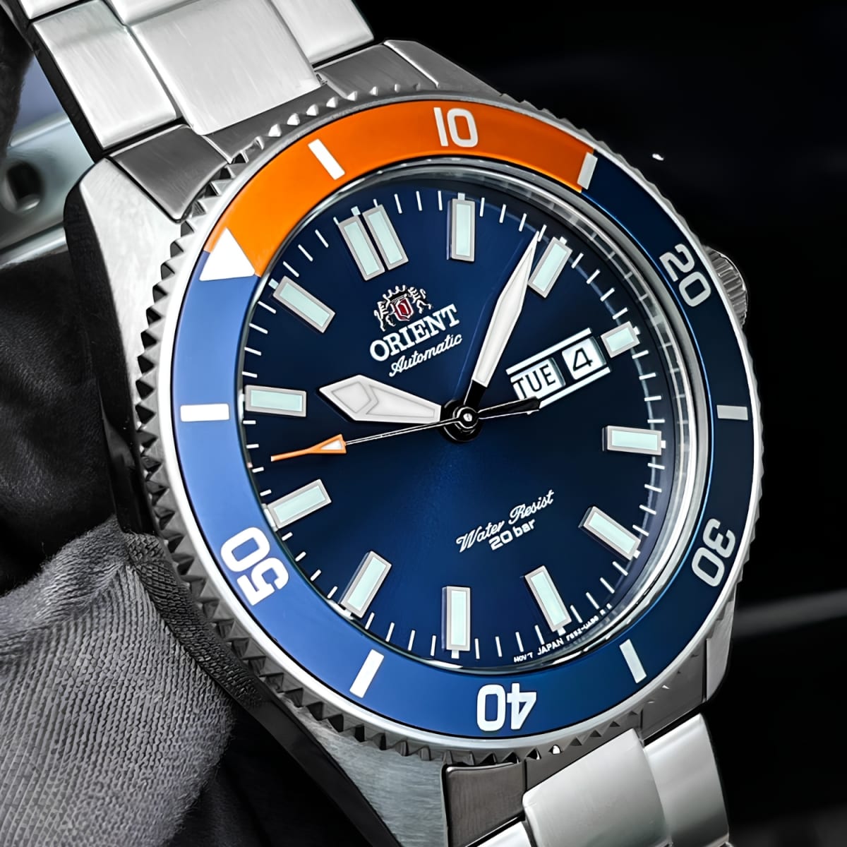 Reloj Orient Kanno RA-AA0913L Diver Automático Deportivo Plateado Azul Hombre4
