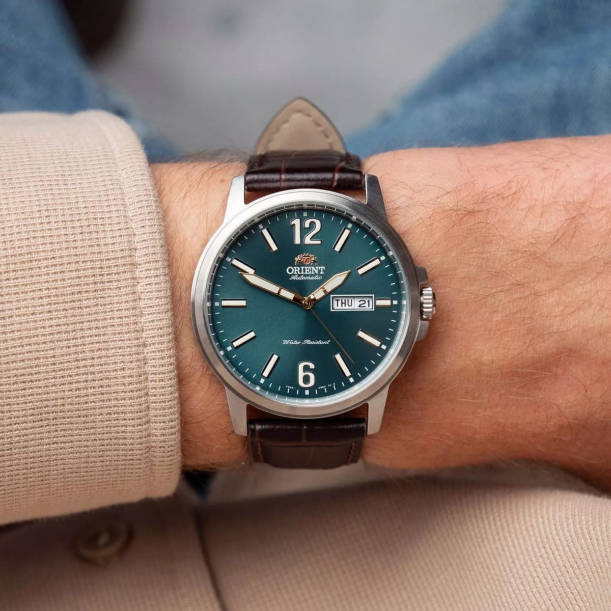 Reloj Orient RA-AA0C06E39B Automático Clásico Plateado Verde Hombre2