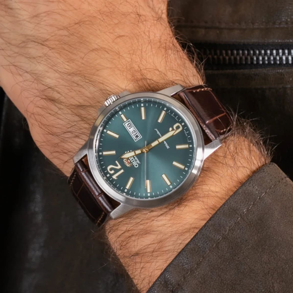 Reloj Orient RA-AA0C06E39B Automático Clásico Plateado Verde Hombre3