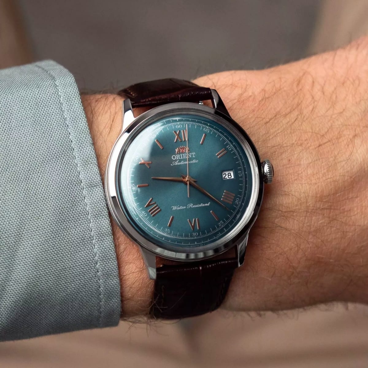 Reloj Orient Bambino RA-AC0023E30B Automático Clásico Plateado Verde Hombre2