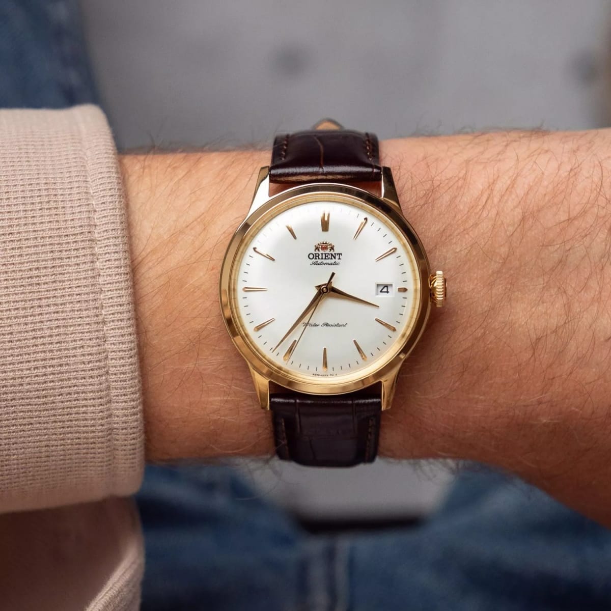 Reloj Orient Bambino RA-AC0M01S30B Version 7 Automático Clásico Dorado Hombre2