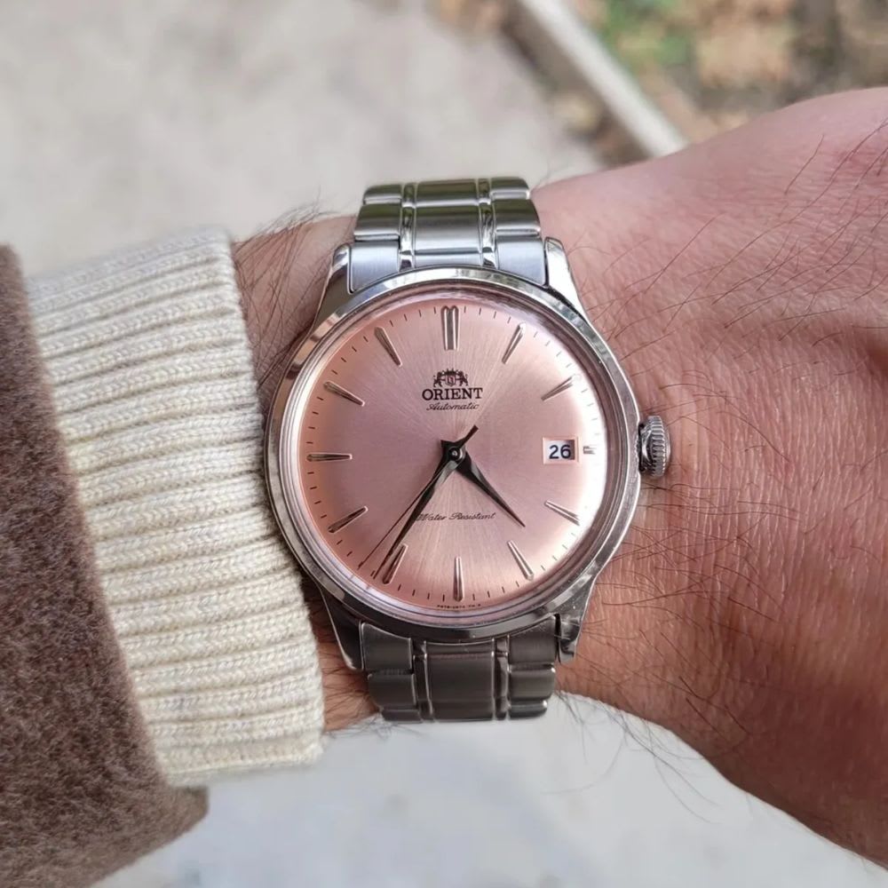 Reloj Orient Bambino RA-AC0M11Y30B Automático Clásico Plateado Rosado Hombre6