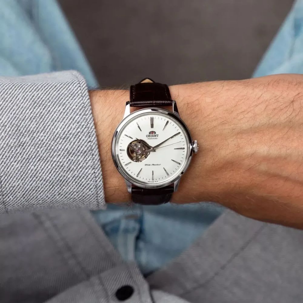 Reloj Orient Bambino RA-AG0002S30B Open Heart Automático ClásicoPlateado Hombre2