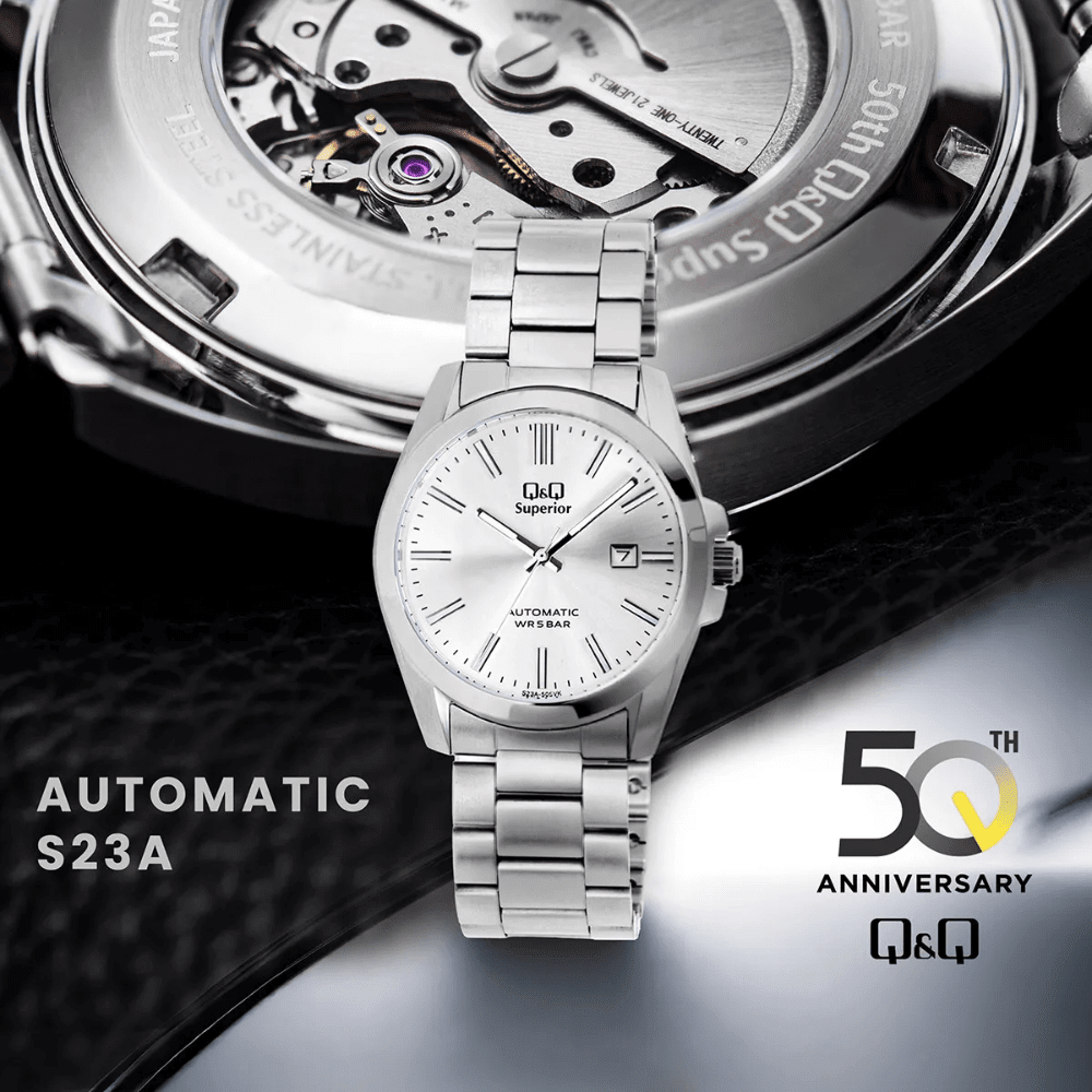 Reloj Q&Q Automático S23A-505VK Acero Plateado Hombre7