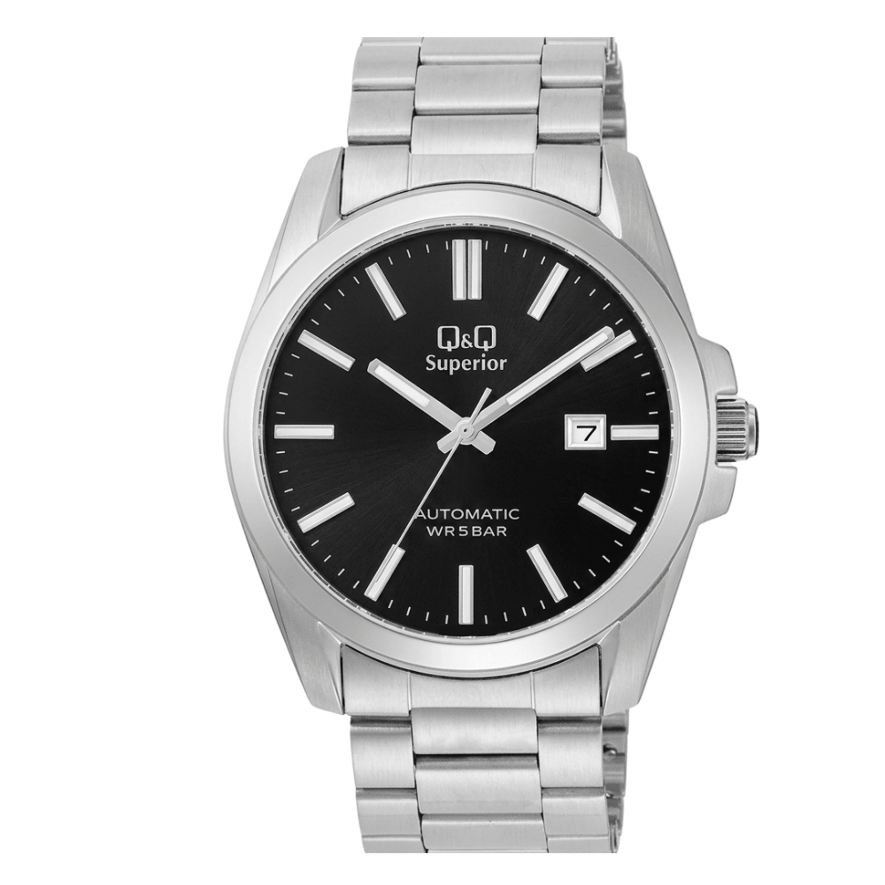 RELOJ Q&Q S23A-506VK AUTOMÁTICO PLATEADO1