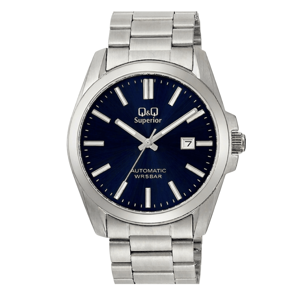 RELOJ Q&Q S23A-507VK AUTOMÁTICO PLATEADO1