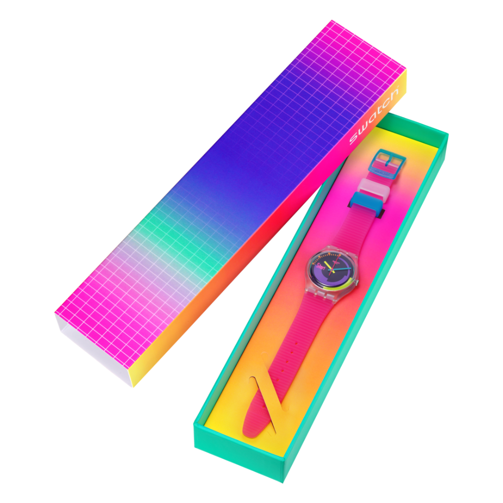 RELOJ SWATCH SO28K111 NEON PINK PODIUM UNISEX6