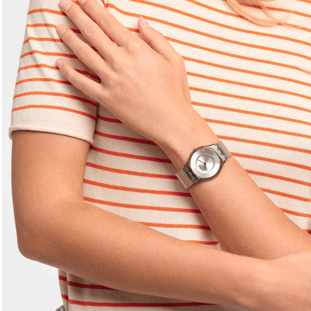 RELOJ SWATCH SS08M100M METAL KNIT PLATEADO2