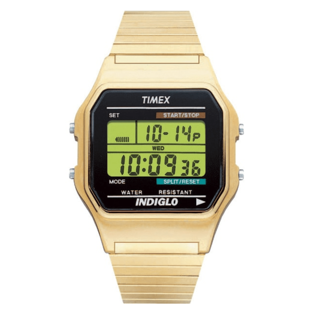 RELOJ TIMEX T786776P INDIGLO DORADO1