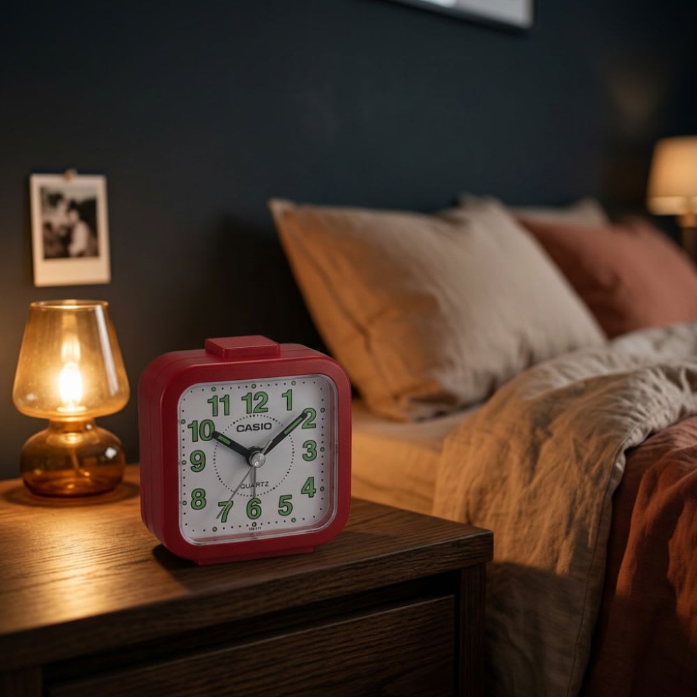 Reloj Despertador Casio TQ-141-4DF Análogo Rojo2