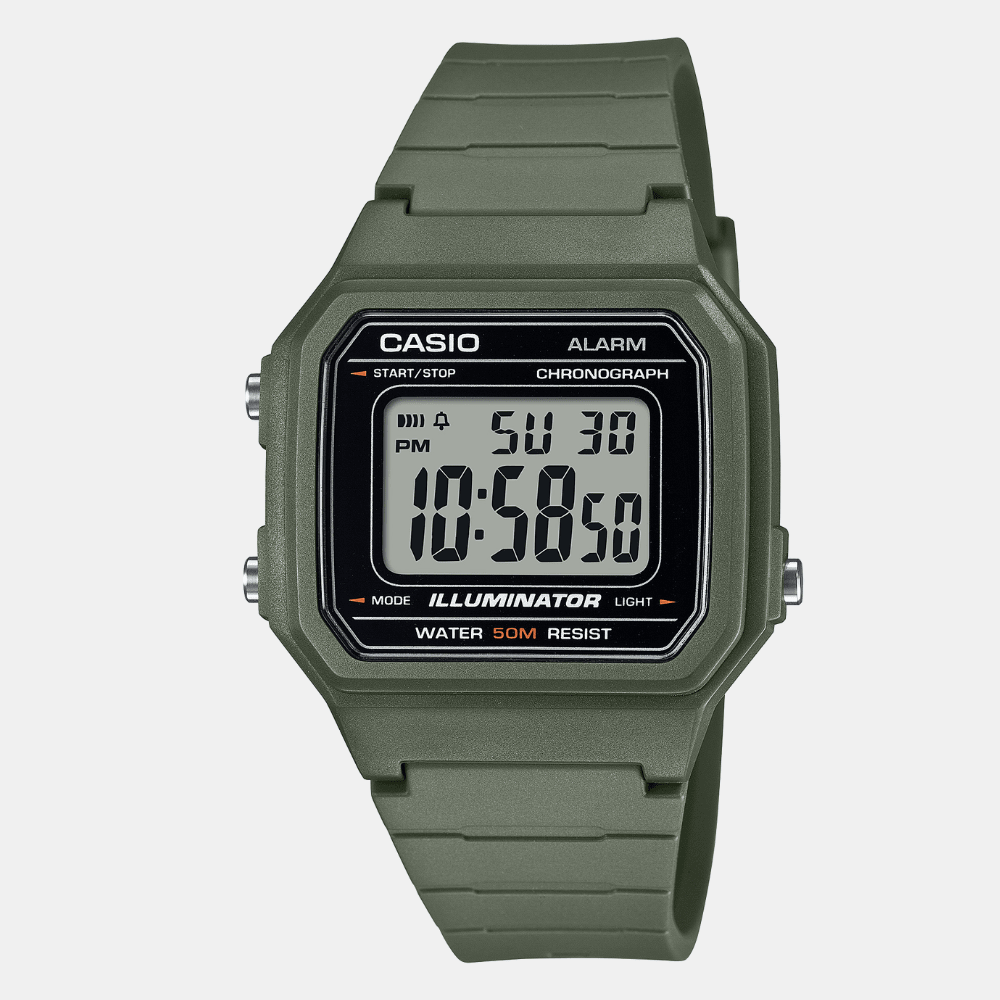 Reloj Casio Vintage W-217H-3AVDF Retro Digital Verde Unisex1