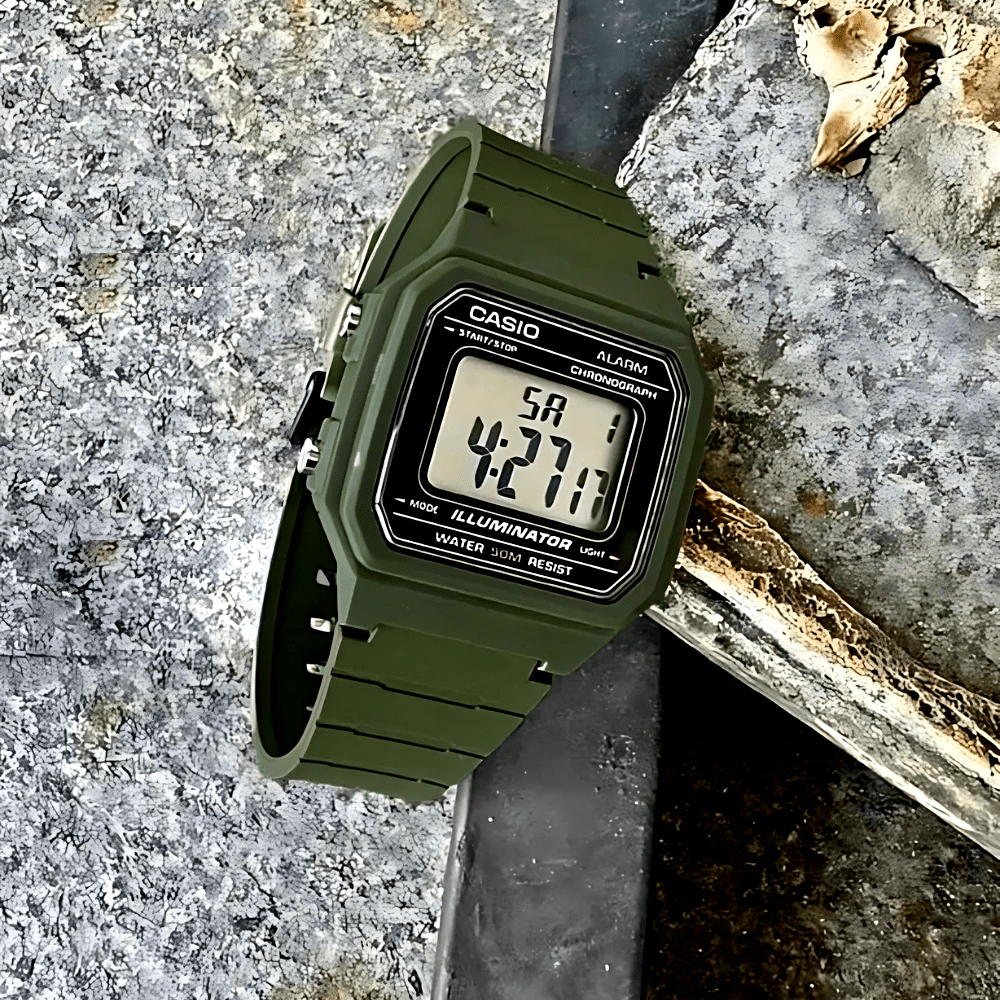 Reloj Casio Vintage W-217H-3AVDF Retro Digital Verde Unisex4