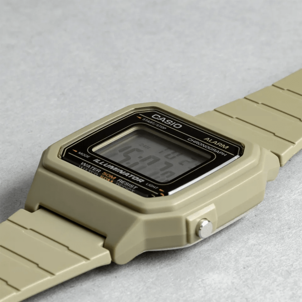 Reloj Casio Vintage W-217H-5AVDF Retro Digital Café Arena  Unisex5