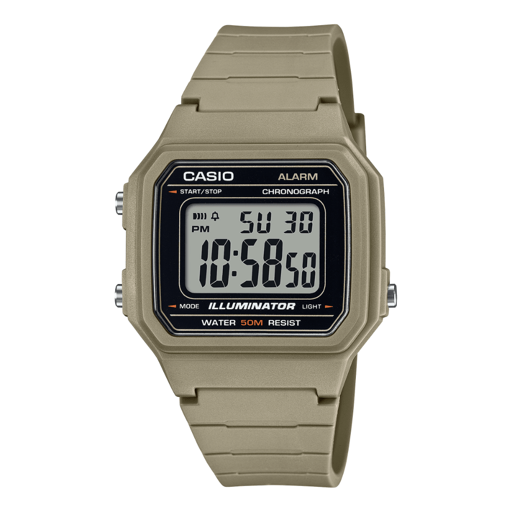 Reloj Casio Vintage W-217H-5AVDF Retro Digital Café Arena  Unisex6