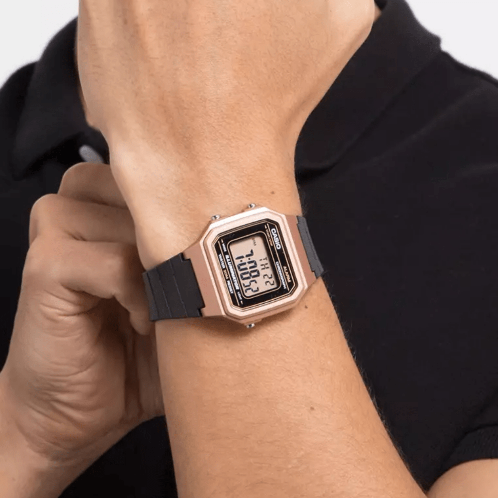 Reloj Casio Vintage W-217HM-5AVDF Retro Digital Golden Rose Unisex2