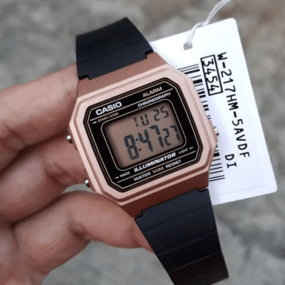 Reloj Casio Vintage W-217HM-5AVDF Retro Digital Golden Rose Unisex4