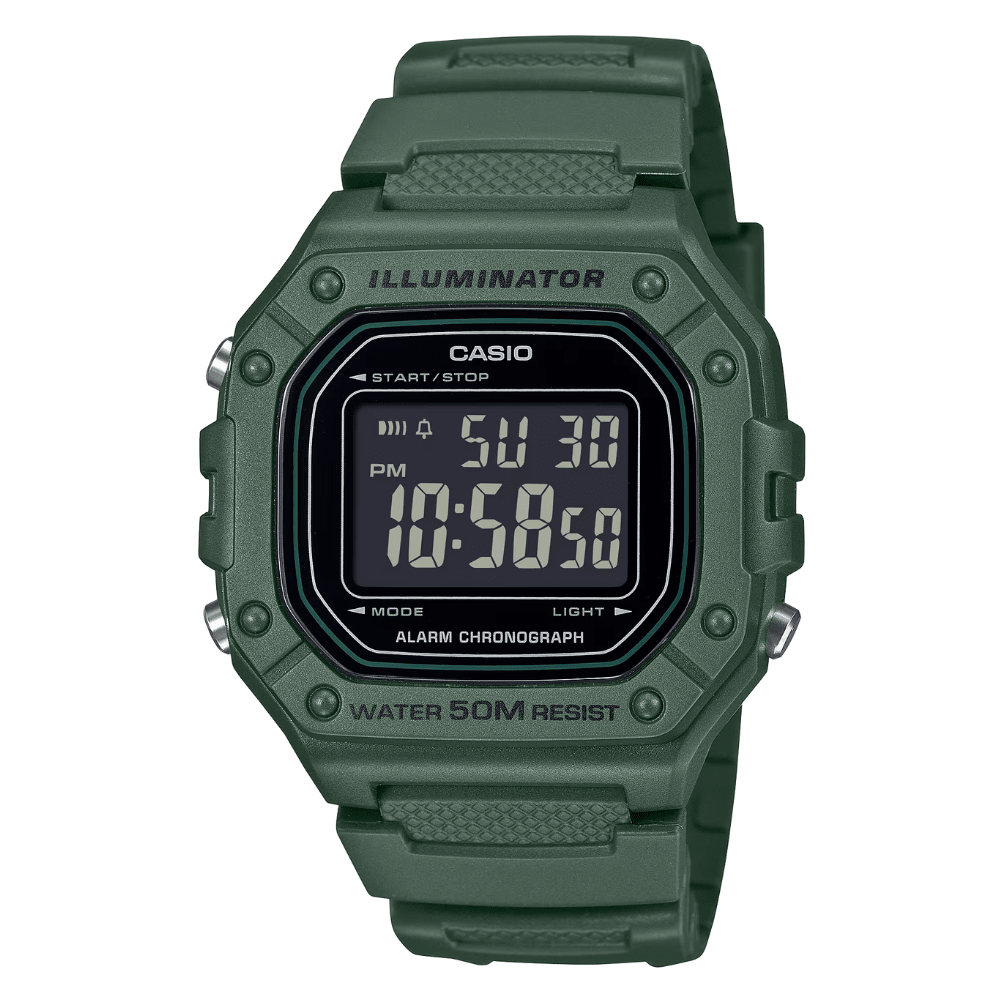RELOJ CASIO W-218H-3BVDF ILLUMINATOR DIGITAL VERDE1