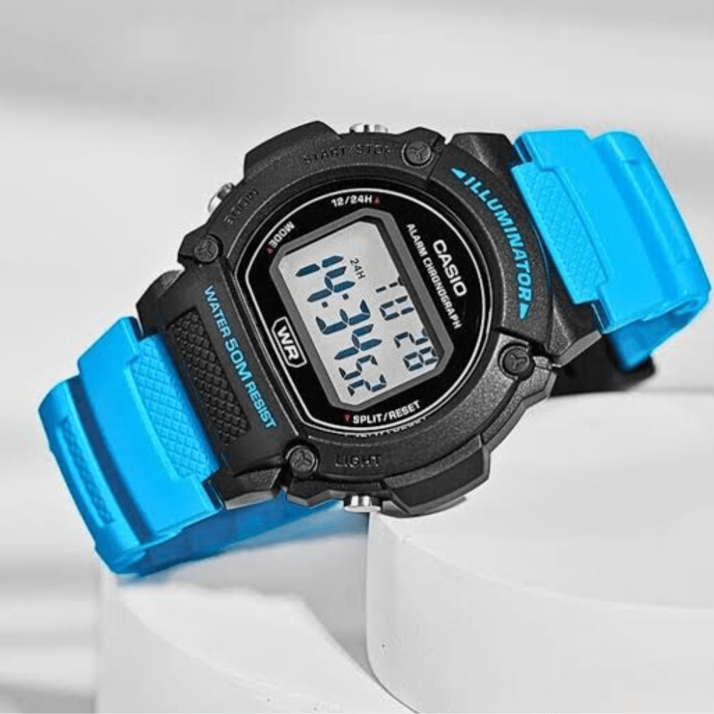 Reloj Casio Deportivo W-219H-2A2VDF  Digital Celeste/Negro Hombre5