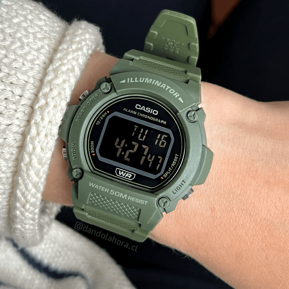 Reloj Casio Deportivo W-219HC-3BVDF Digital Verde/Dial Negro Hombre2