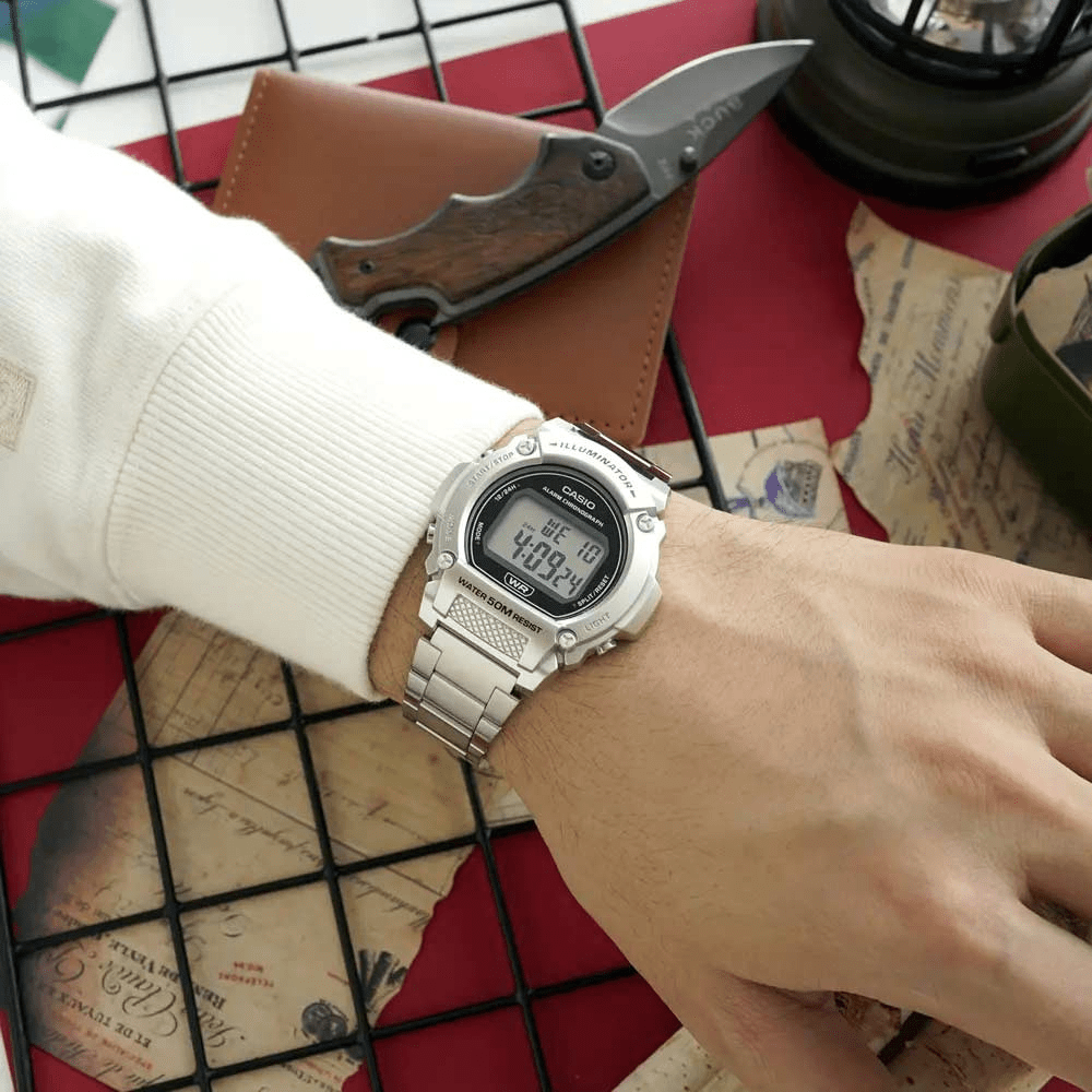 RELOJ CASIO W-219HD-1AVDF DIGITAL PLATEADO3