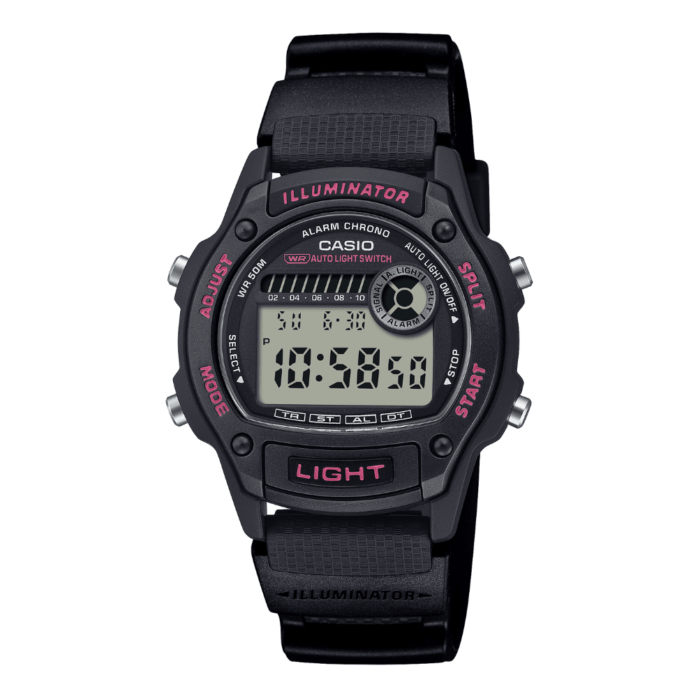 Reloj Casio Deportivo W-220H-1A2VDF Illuminator Digital Negro/Fucsia Hombre5