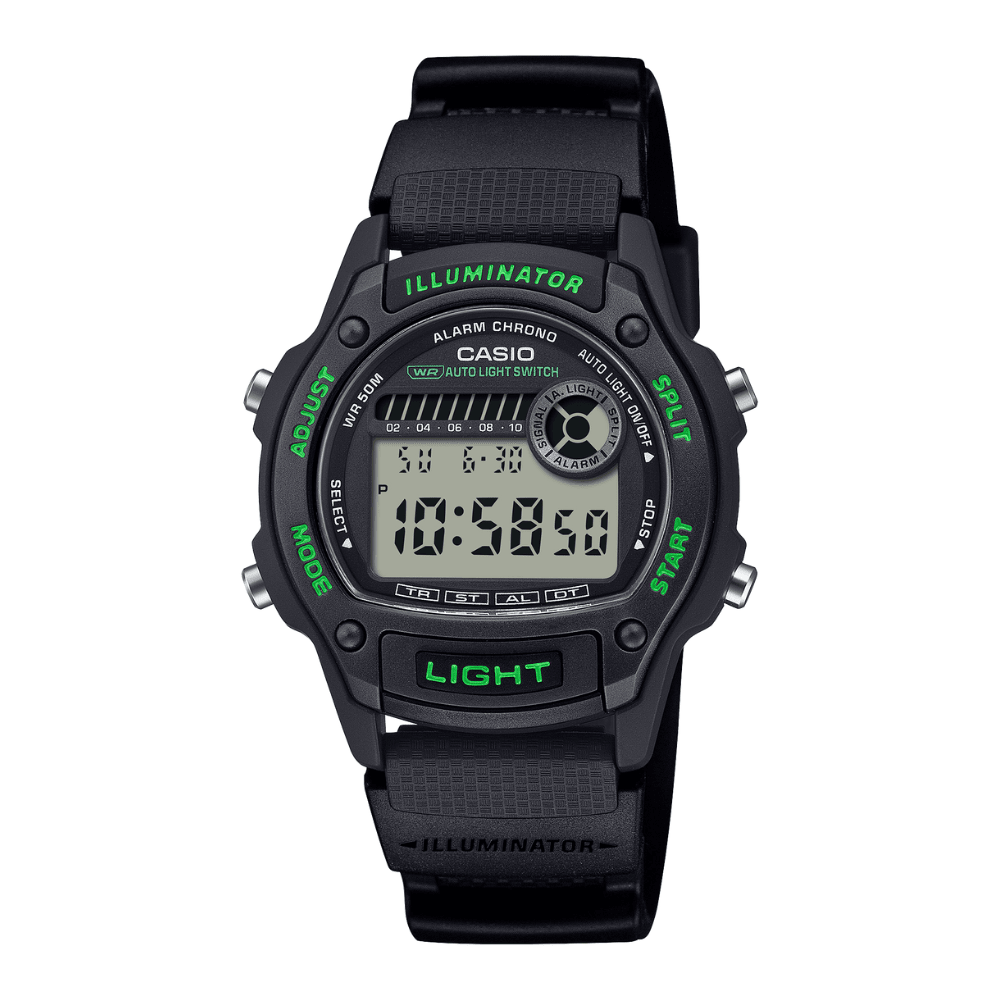 Reloj Casio Deportivo W-220H-1A3VDF Illuminator Digital Negro/Verde Hombre6