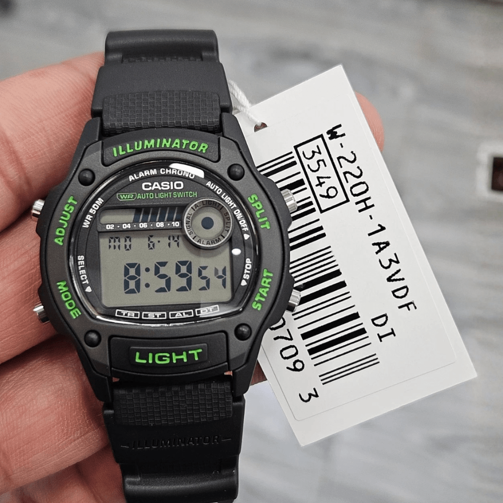 Reloj Casio Deportivo W-220H-1A3VDF Illuminator Digital Negro/Verde Hombre3
