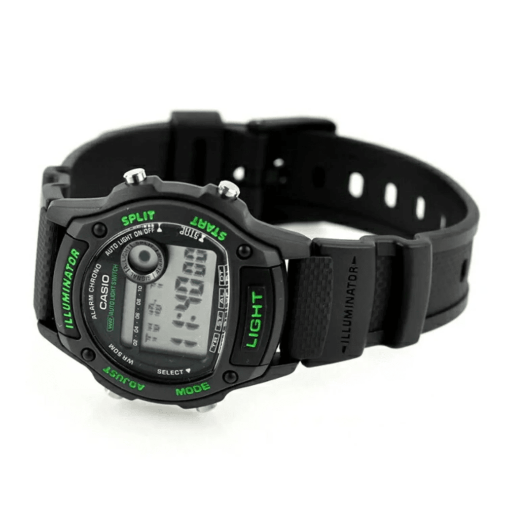 Reloj Casio Deportivo W-220H-1A3VDF Illuminator Digital Negro/Verde Hombre5