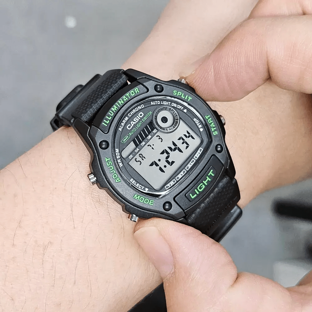 Reloj Casio Deportivo W-220H-1A3VDF Illuminator Digital Negro/Verde Hombre2
