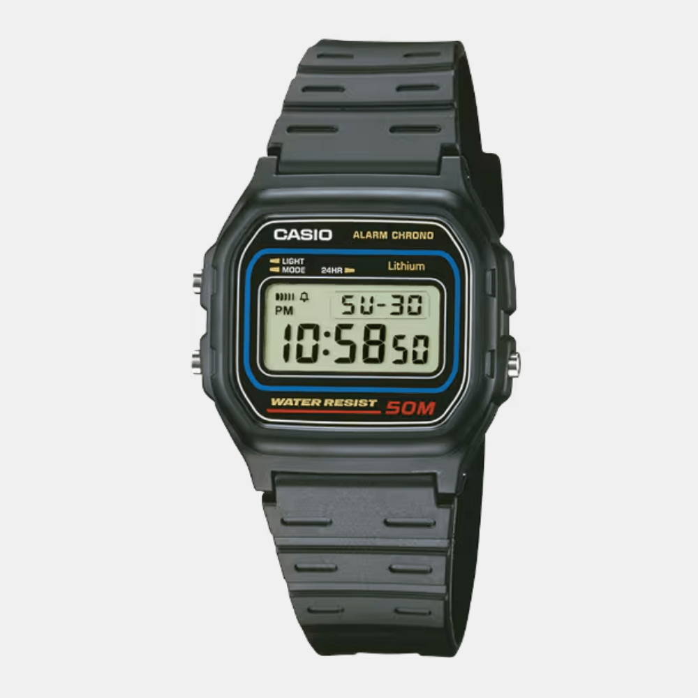 Reloj Casio Vintage W-59-1VQ Lineas Azules Clásico Digital Negro Unisex1