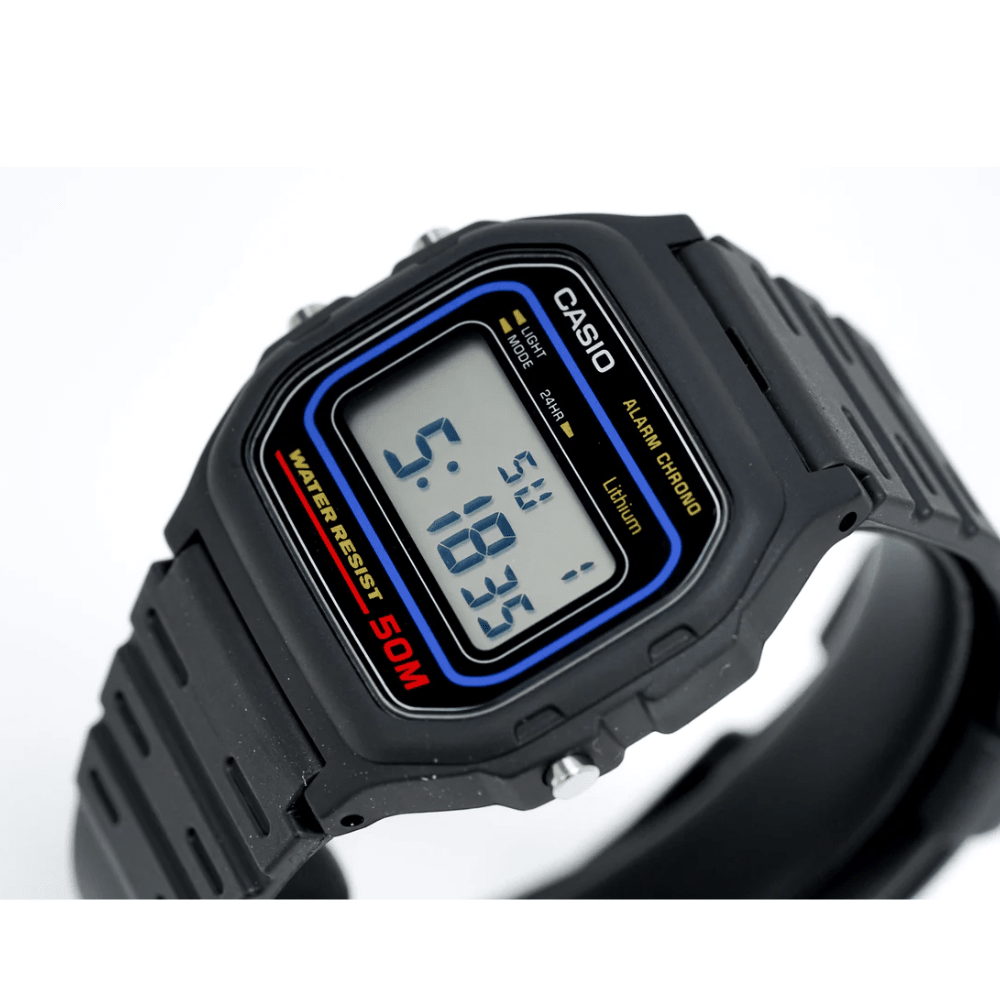 Reloj Casio Vintage W-59-1VQ Lineas Azules Clásico Digital Negro Unisex4