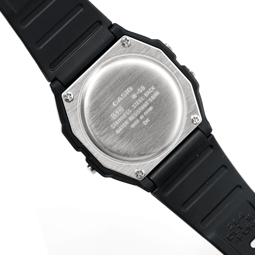 Reloj Casio Vintage W-59-1VQ Lineas Azules Clásico Digital Negro Unisex3
