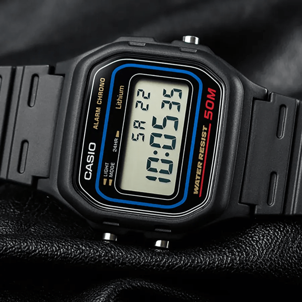 Reloj Casio Vintage W-59-1VQ Lineas Azules Clásico Digital Negro Unisex5