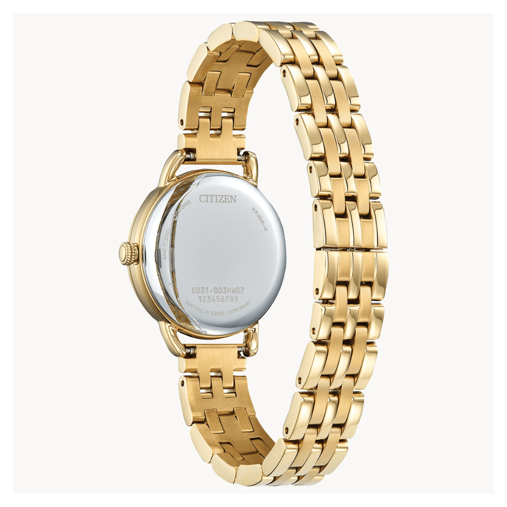 Reloj Citizen Eco-Drive  EM1052-51A Dorado Acero Números Romanos Mujer4