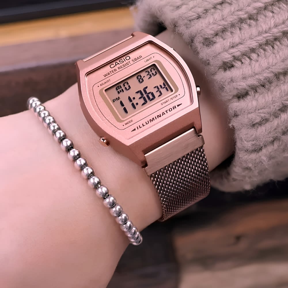 Reloj Casio Vintage B640WMR-5ADF Digital Acero Golden Rose Unisex4