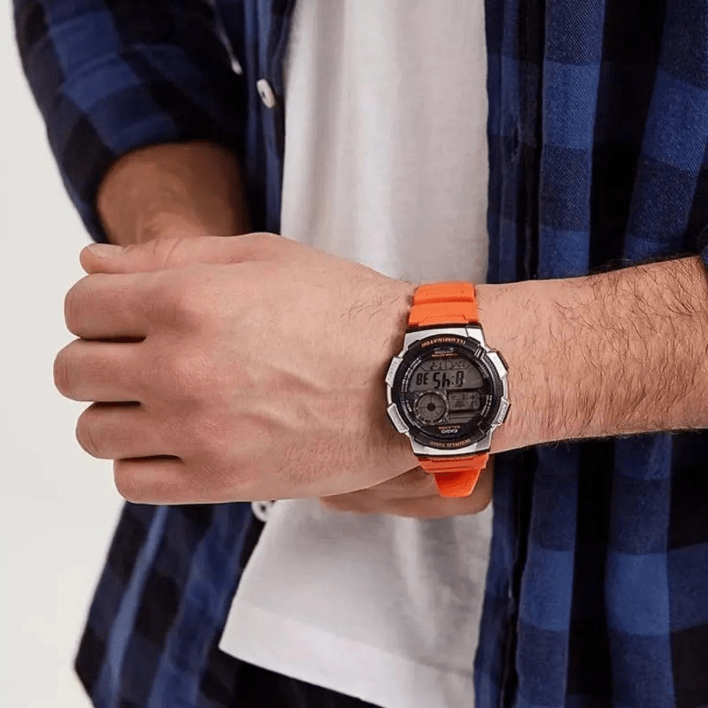 RELOJ CASIO AE-1000W-4BVDF WORLD TIME NARANJA2