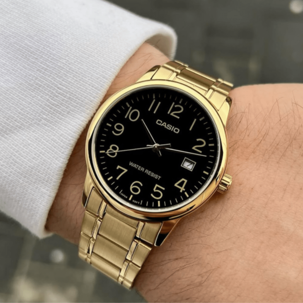 Reloj Casio Clásico MTP-V002G-1BUDF Análogo Línea Enticer Acero Dorado/Dial Negro Hombre2
