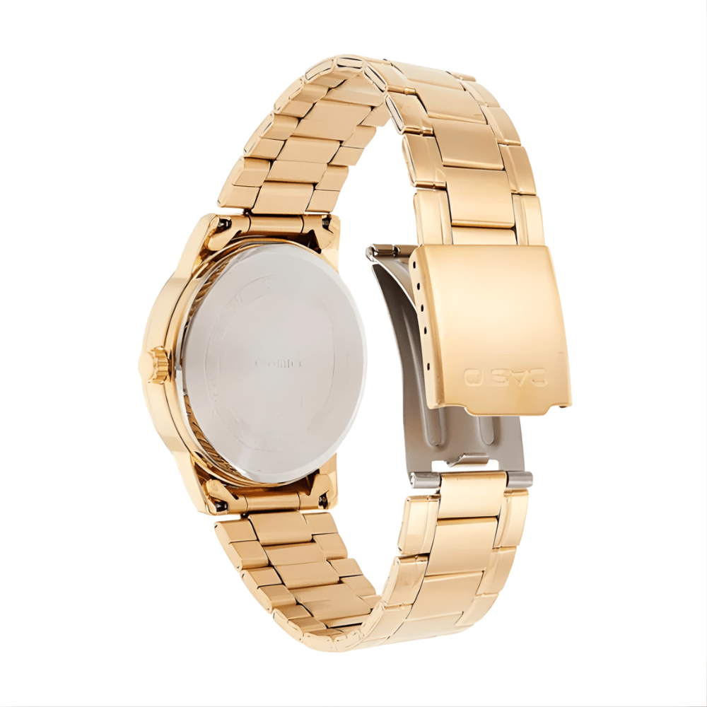 Reloj Casio Clásico MTP-V002G-1BUDF Análogo Línea Enticer Acero Dorado/Dial Negro Hombre4