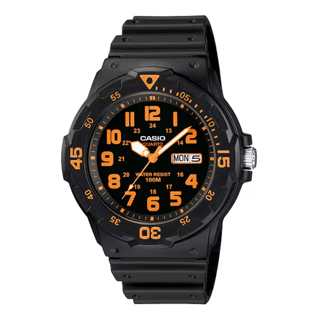 RELOJ CASIO MRW-200H-4BVDF NEGRO NARANJO1
