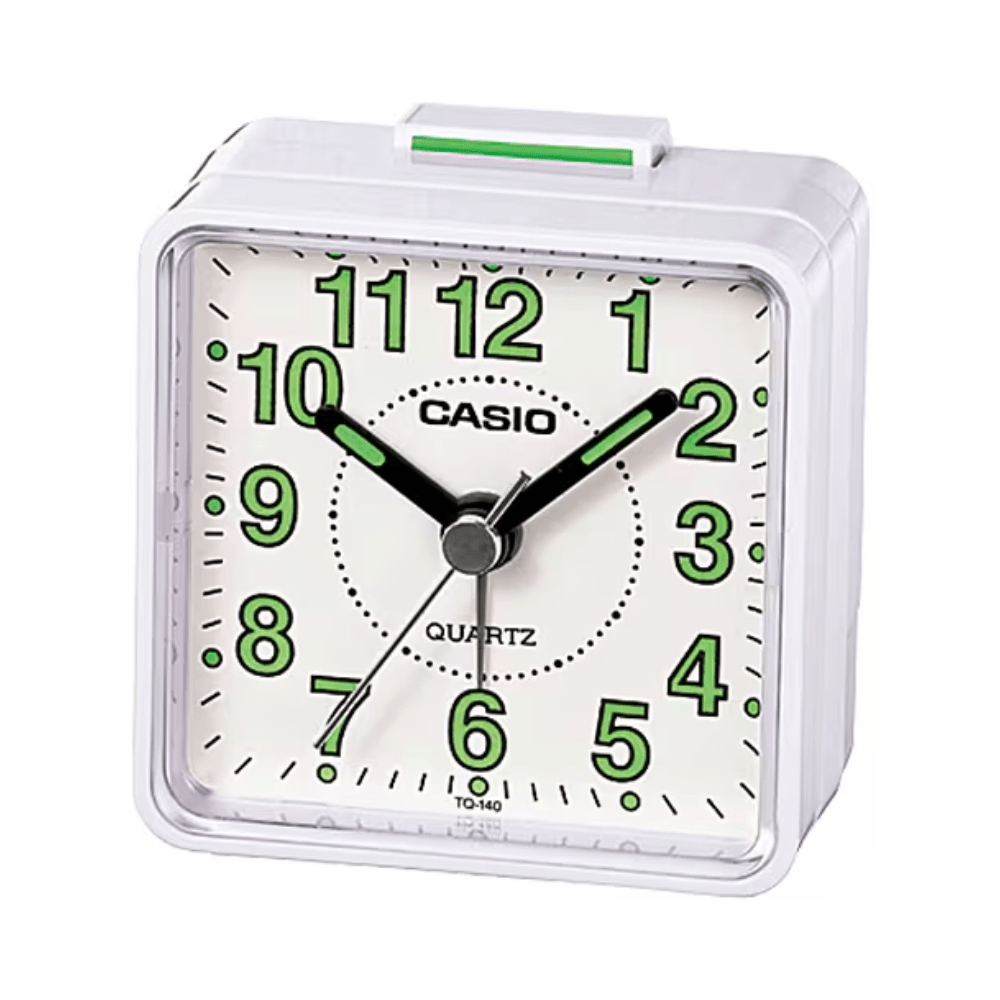 RELOJ DESPERTADOR CASIO TQ-140-7DF BLANCO1