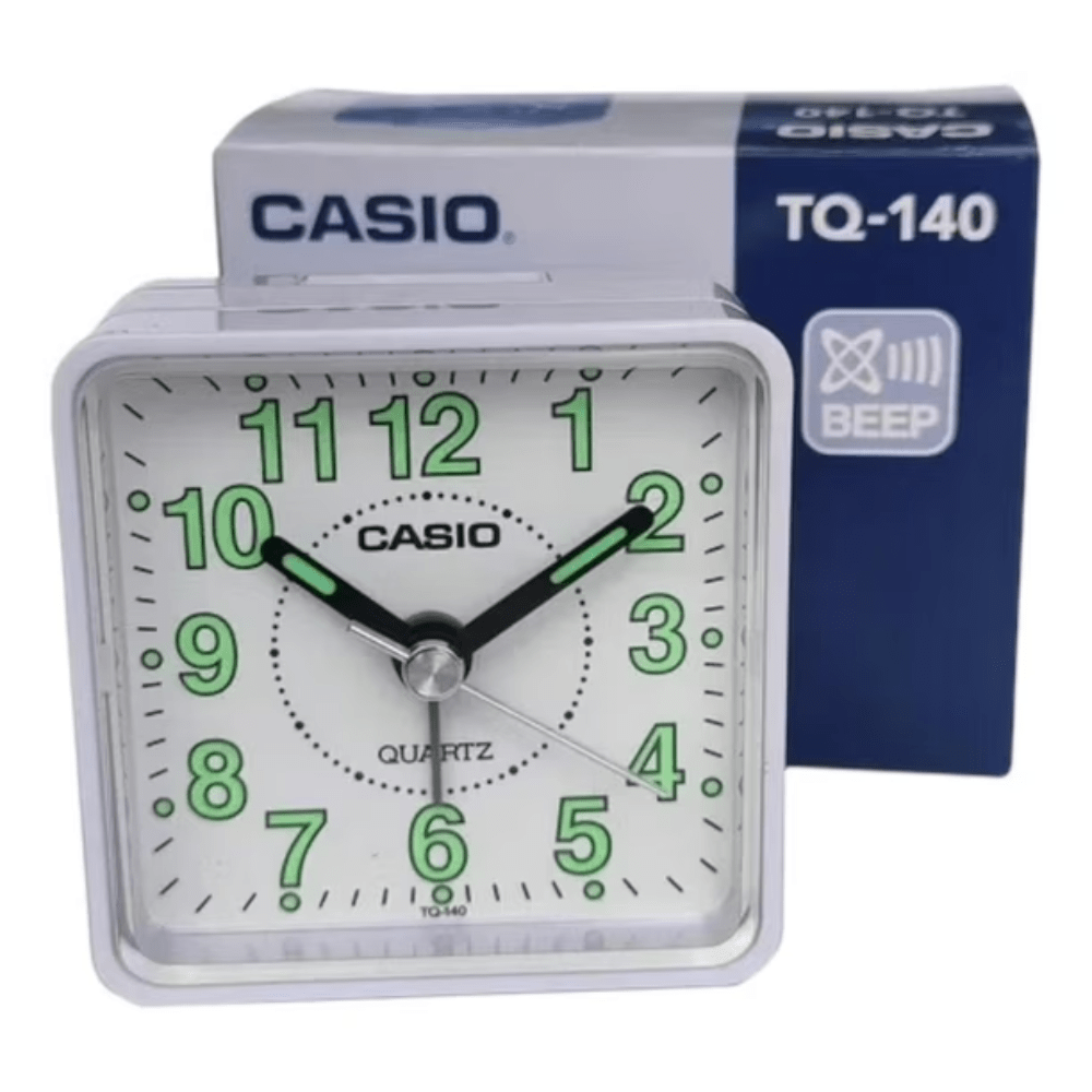 RELOJ DESPERTADOR CASIO TQ-140-7DF BLANCO2