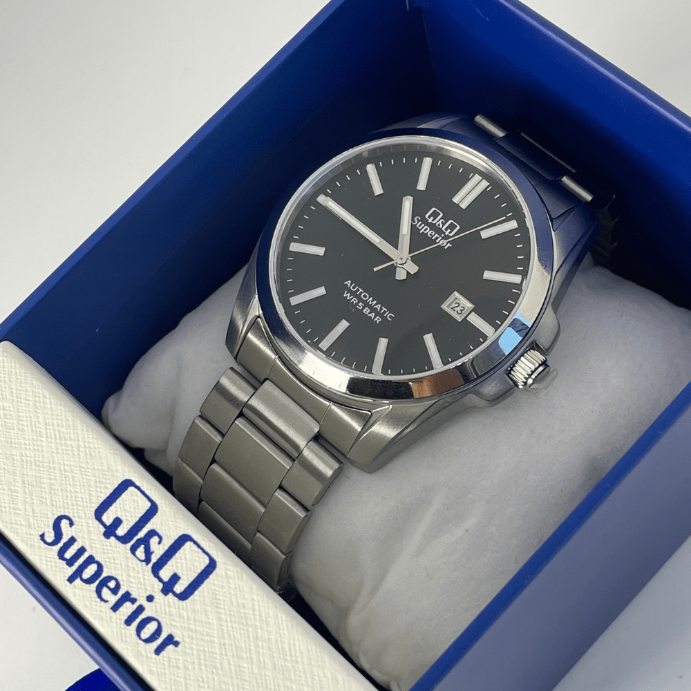 RELOJ Q&Q S23A-506VK AUTOMÁTICO PLATEADO2