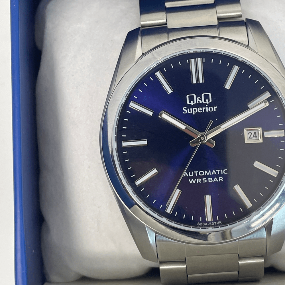 RELOJ Q&Q S23A-507VK AUTOMÁTICO PLATEADO2