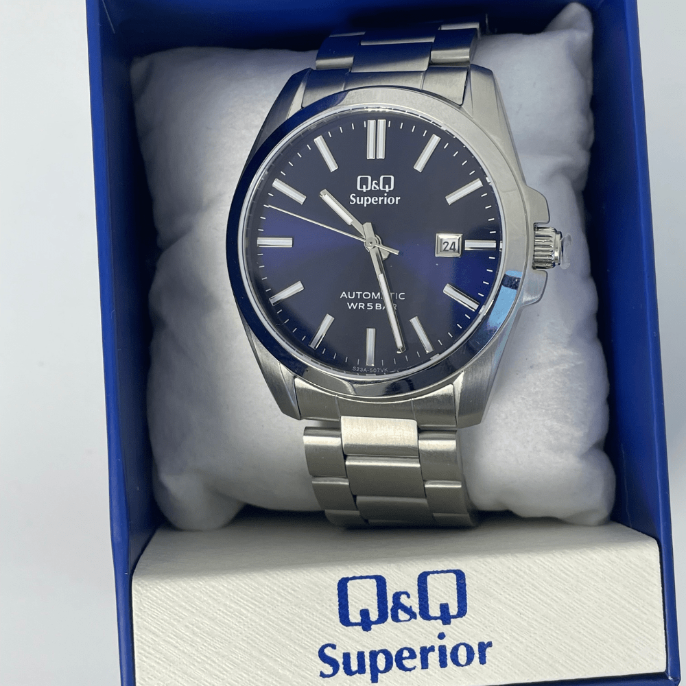 RELOJ Q&Q S23A-507VK AUTOMÁTICO PLATEADO3