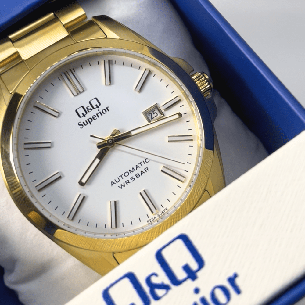 Reloj Q&Q Automático S23A-508PK Acero Dorado Hombre2